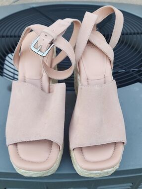 Marc Fisher LTD Women's Nelly Espadrille Wedge Suede Sandals, Sz. 9